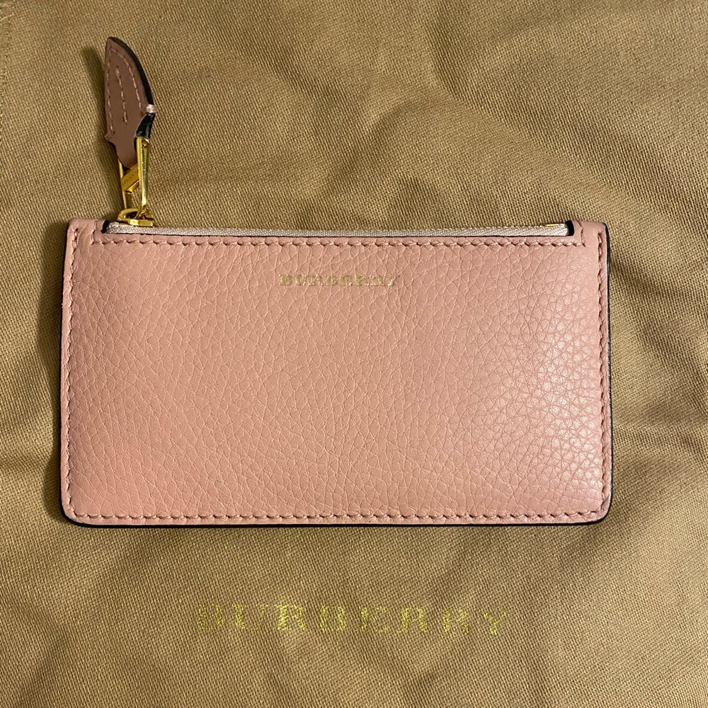 Burberry Slim Card Case Two Toned Pebbled Leather